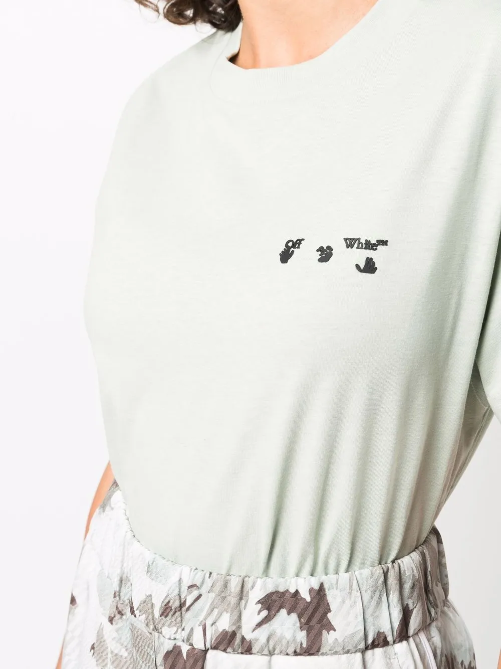 Off-White T-shirt met logoprint Groen