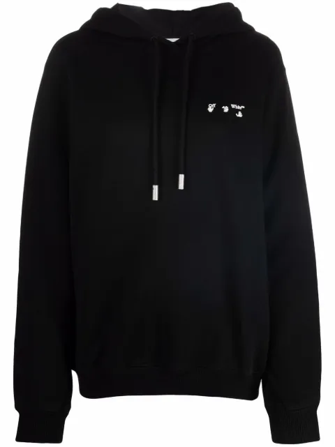 Off-White Moletom com capuz e logo Hands Off