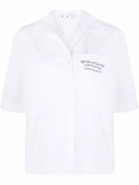 Off-White bowling-skjorte i poplin