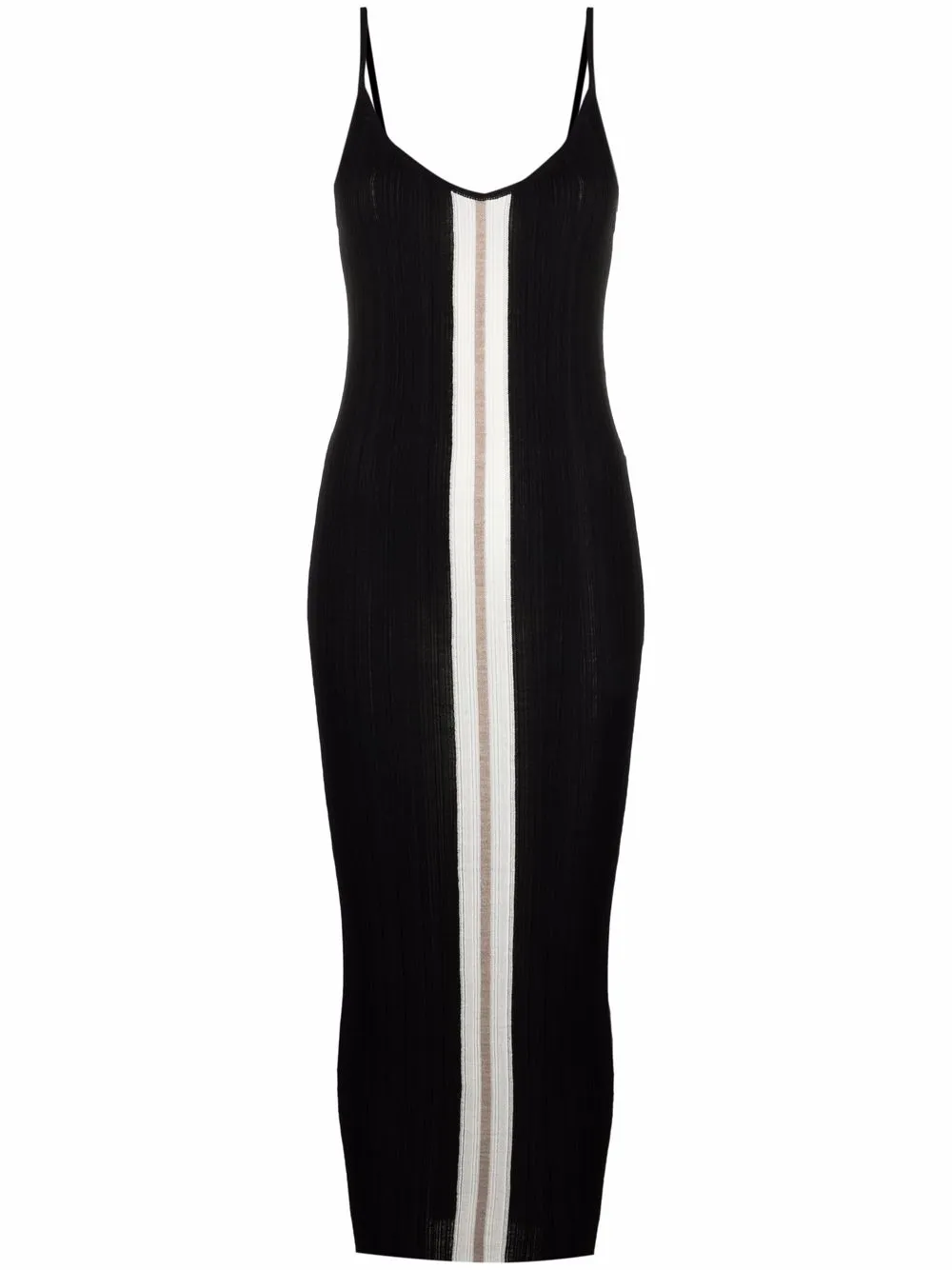 Palm Angels Zwart en wit gebreide jurk Black Dames