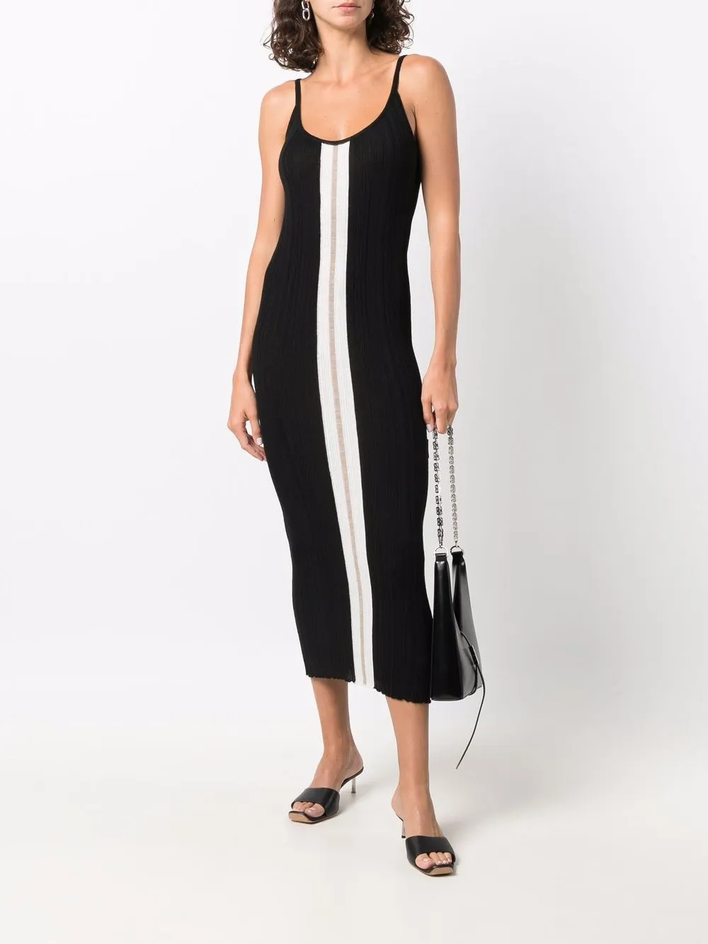 Palm Angels Gestreepte jurk Zwart