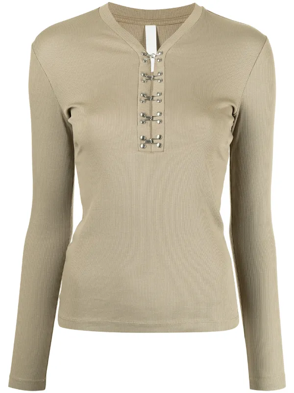 Dion Lee hook-front Henley long-sleeve 