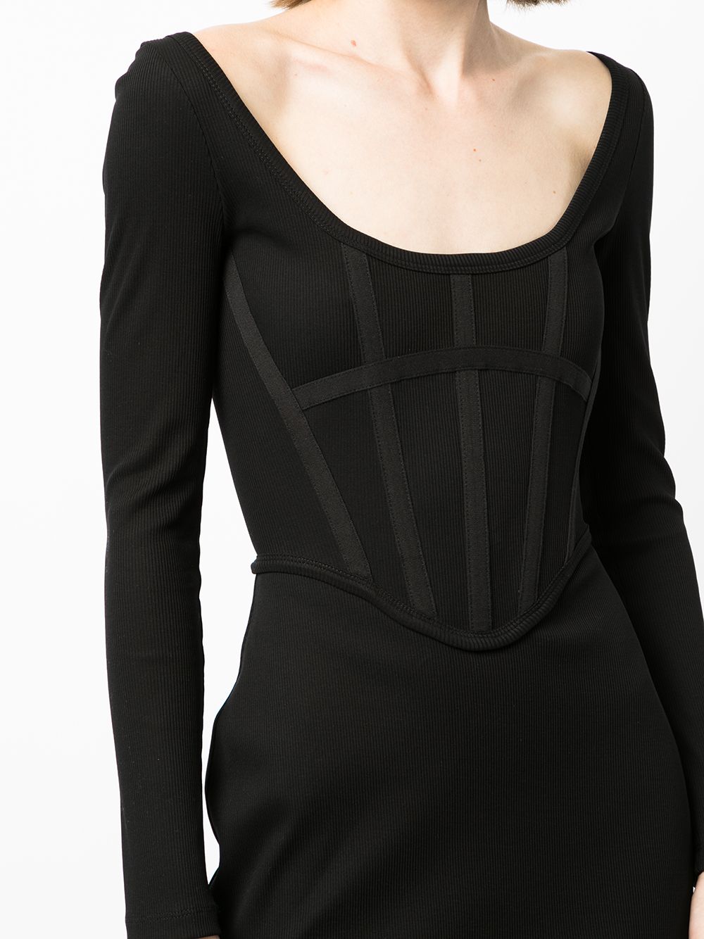 Shop Dion Lee Corset-style Mini Dress In Black