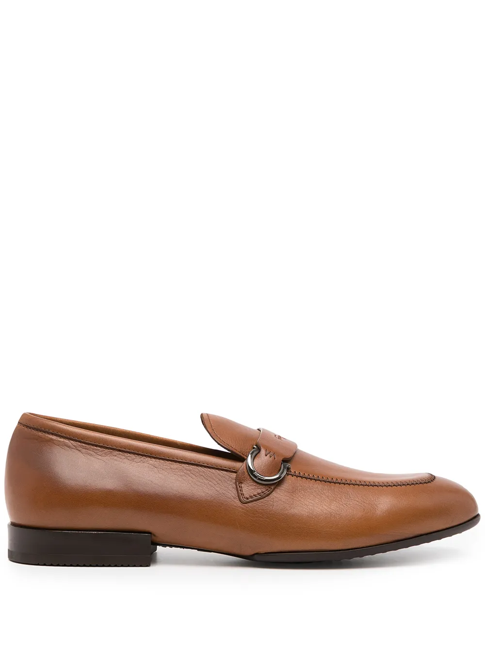 Ferragamo Pago Gancini-embellished loafers Brown