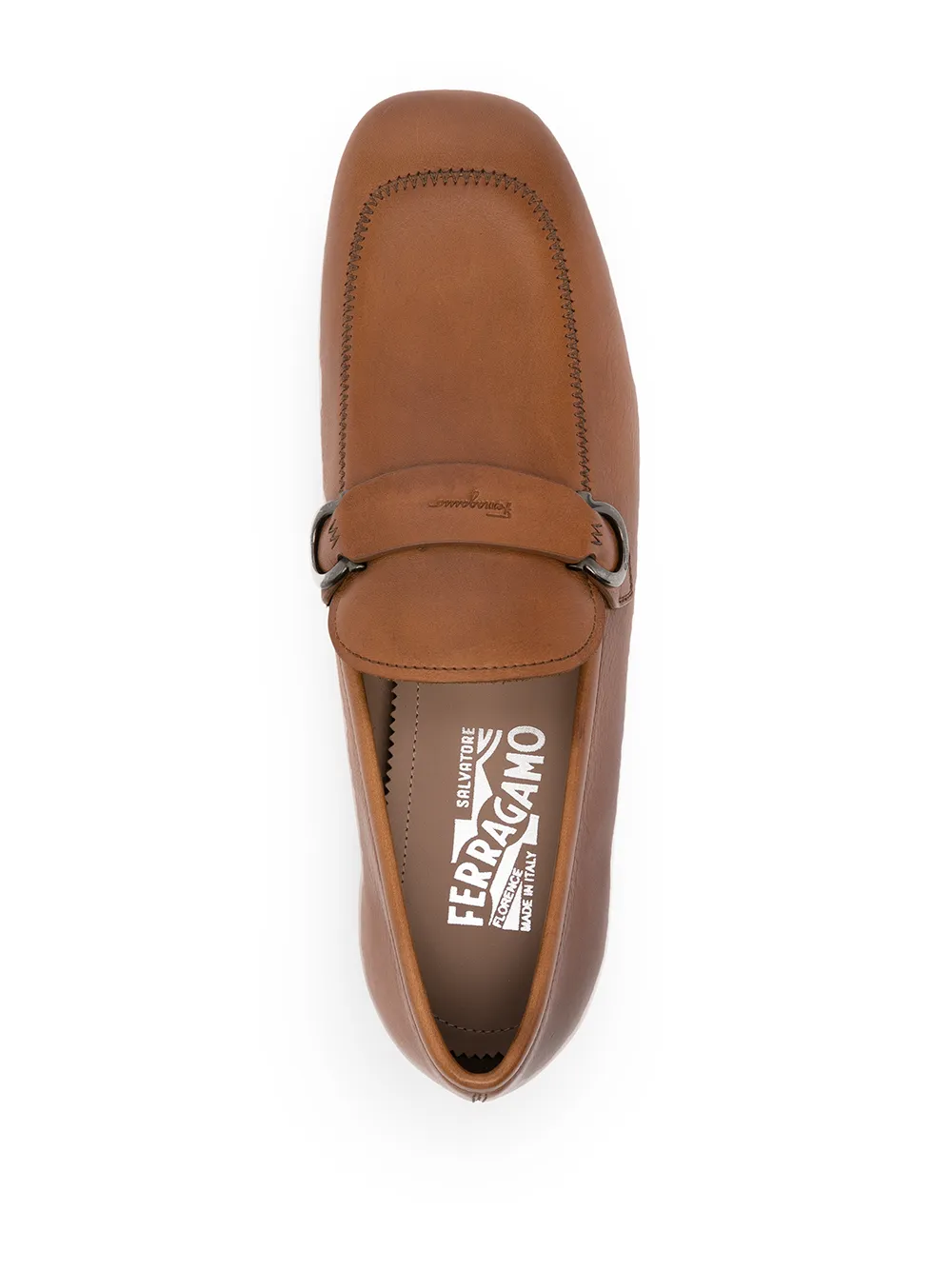 Ferragamo Pago Gancini-embellished loafers Brown
