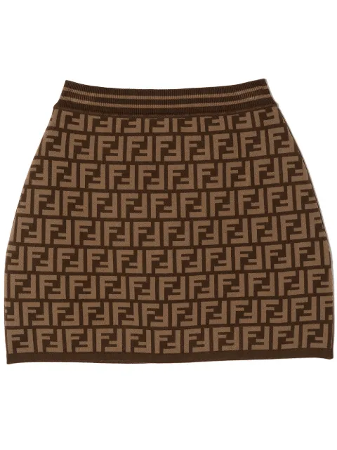 Fendi Kids FF-motif knitted skirt