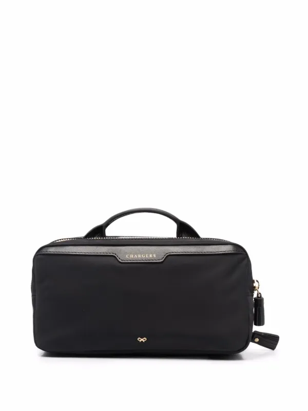 Anya Hindmarch tassel detail double zip Chargers Bag Black FARFETCH CA