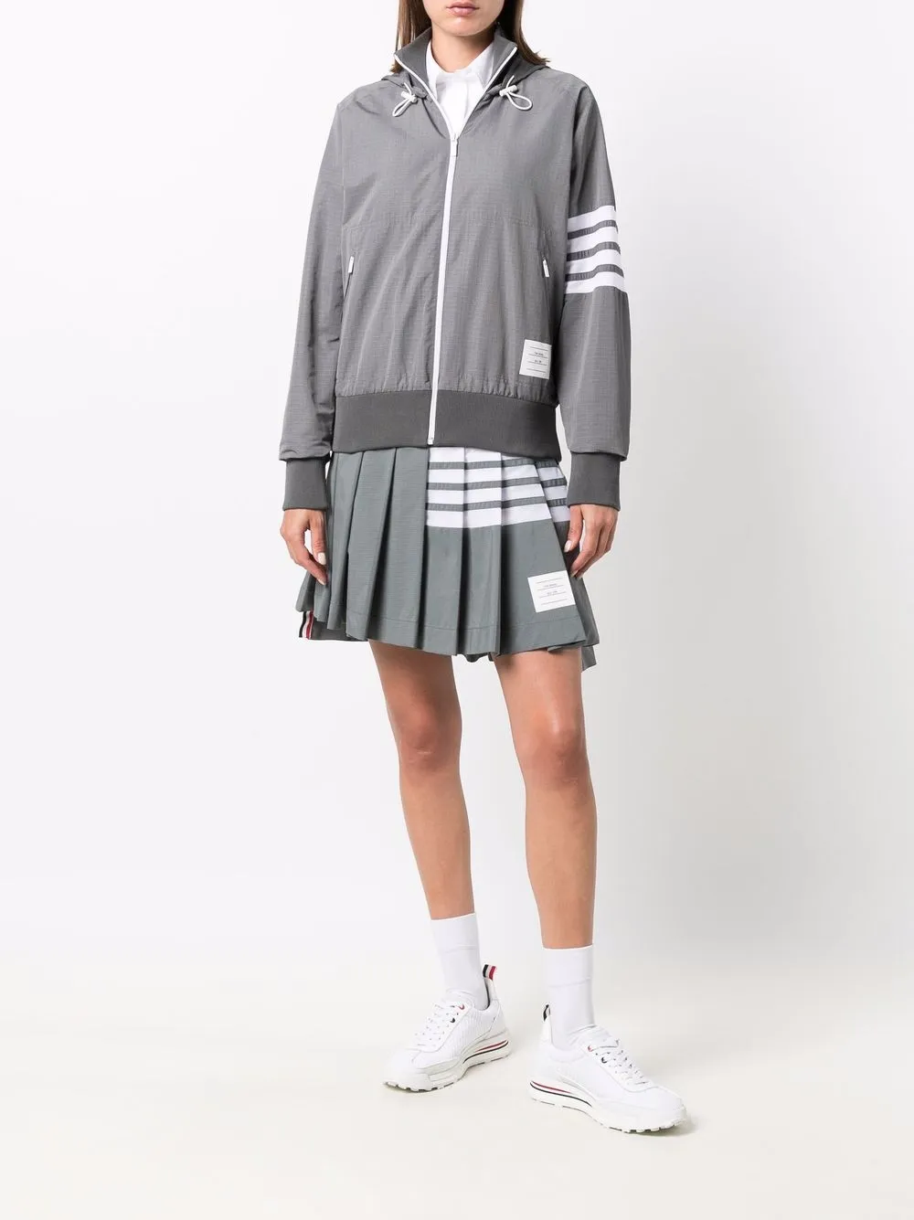 Thom Browne Gestreepte plooirok - Grijs
