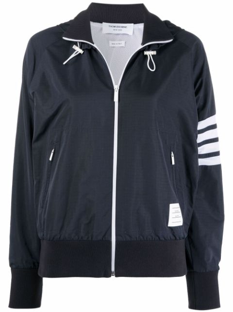 Thom Browne 4-bar zip-front hooded jacket