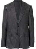 Ferragamo leather-trim suit jacket - Grey