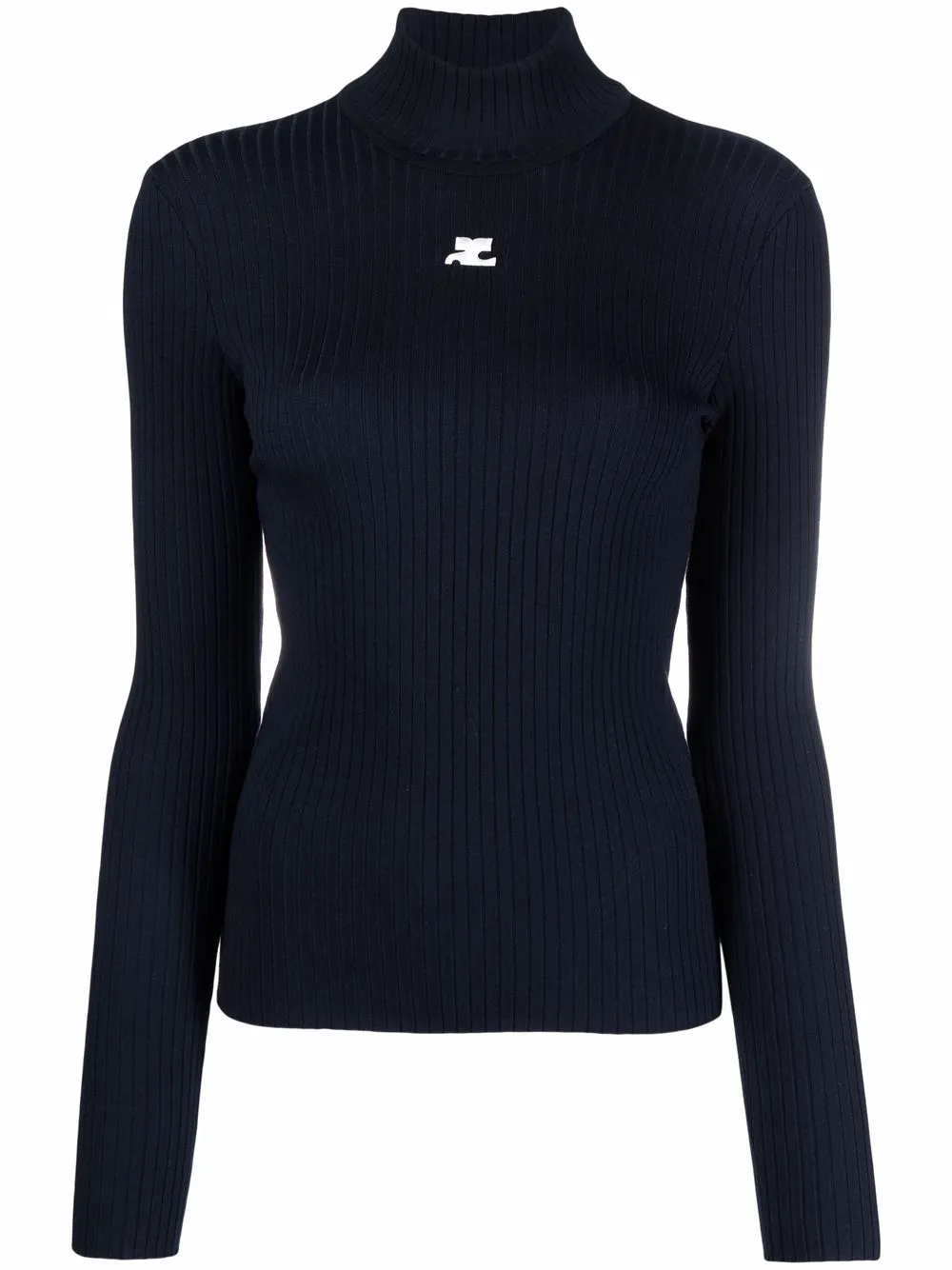 

Courrèges ribbed knit turtleneck jumper - Blue