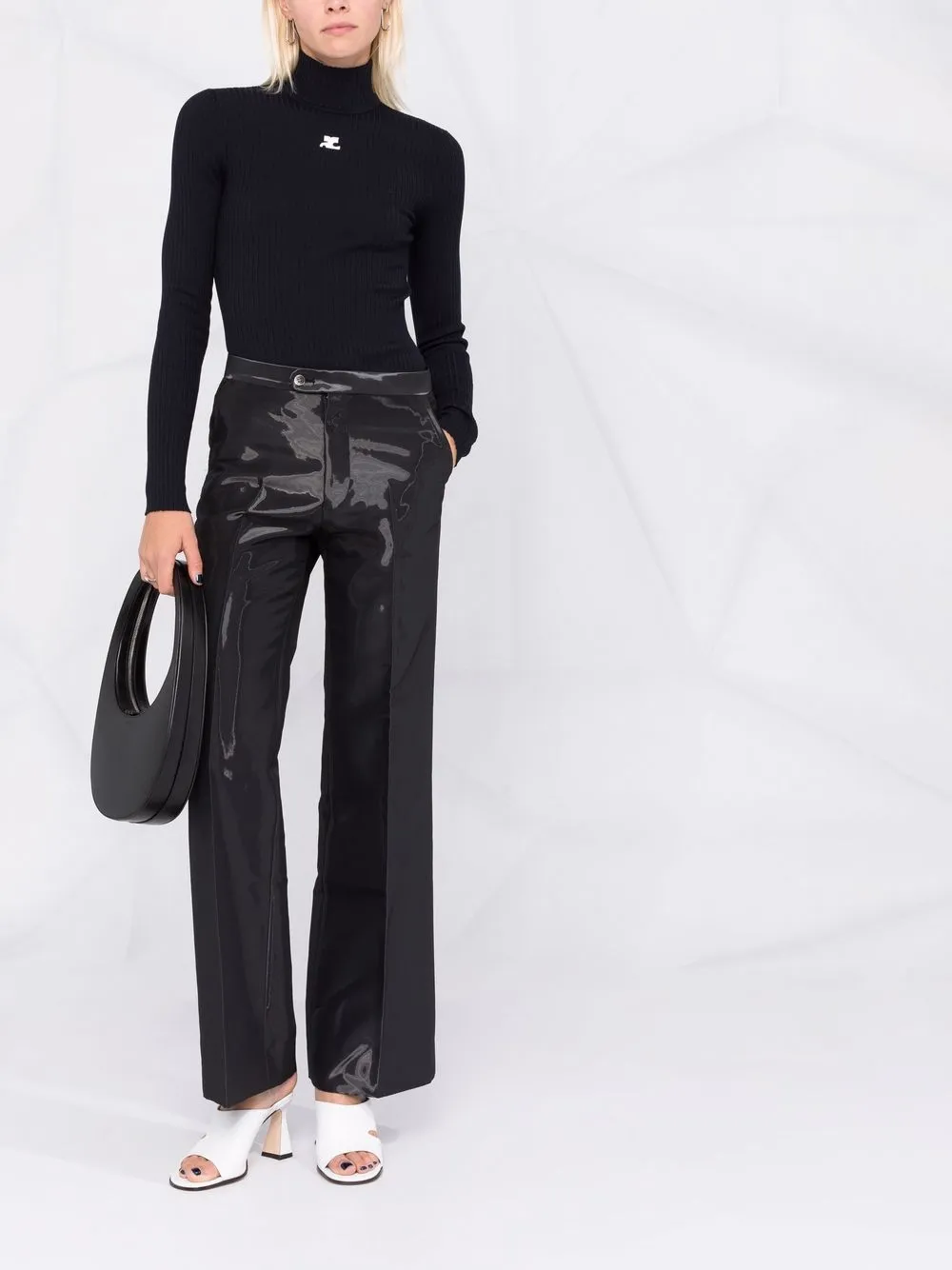 Image 2 of Courrèges ribbed knit turtleneck jumper