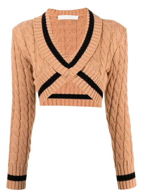 Dion Lee cropped cable-knit jumper - FARFETCH