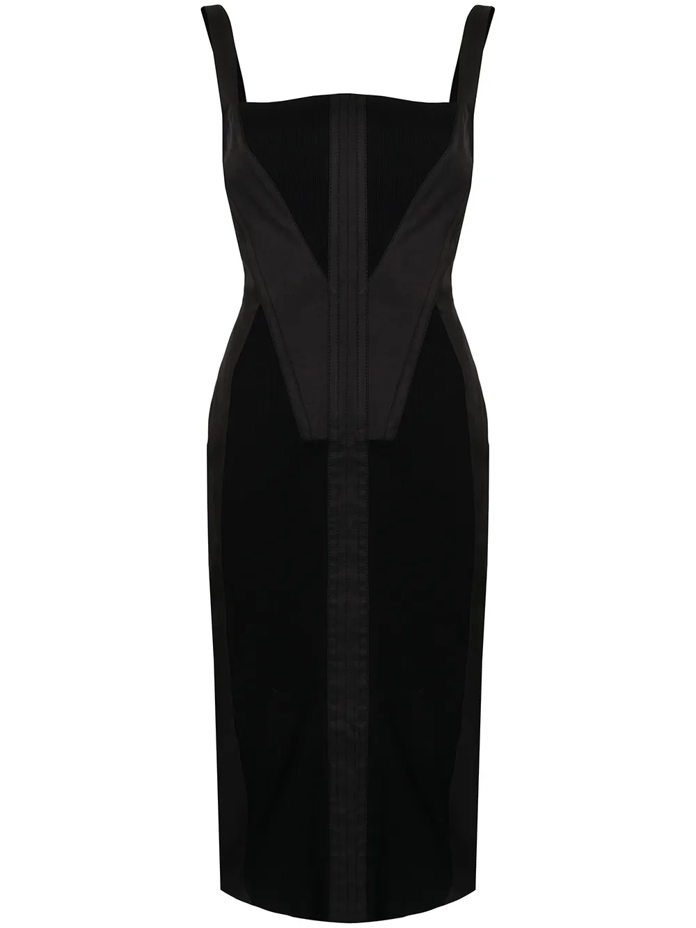 

Dion Lee vestido estilo corset con diseño en V - Negro