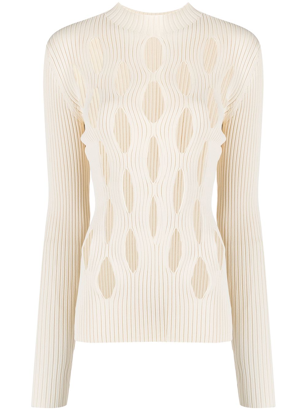 

Dion Lee Slashed cut-out ribbed jumper - White