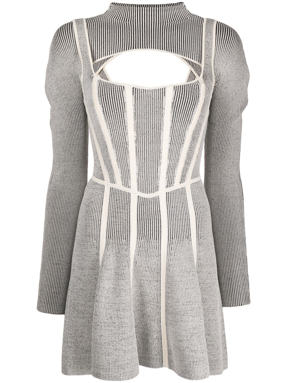 

Dion Lee vestido corto a capas con aberturas - Gris