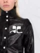 Courrèges cropped faux-leather jacket