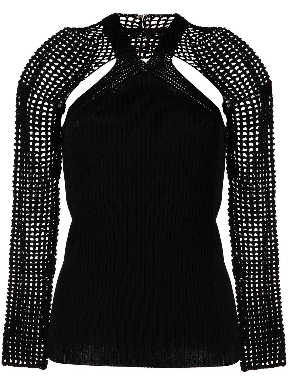 

Dion Lee top con capa de crochet - Negro