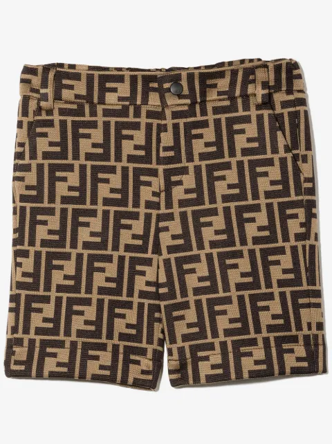 Fendi Kids FF-logo shorts