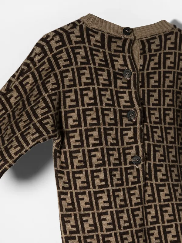 Fendi Kids Tutina Con Motivo Zucca Marrone FARFETCH IT