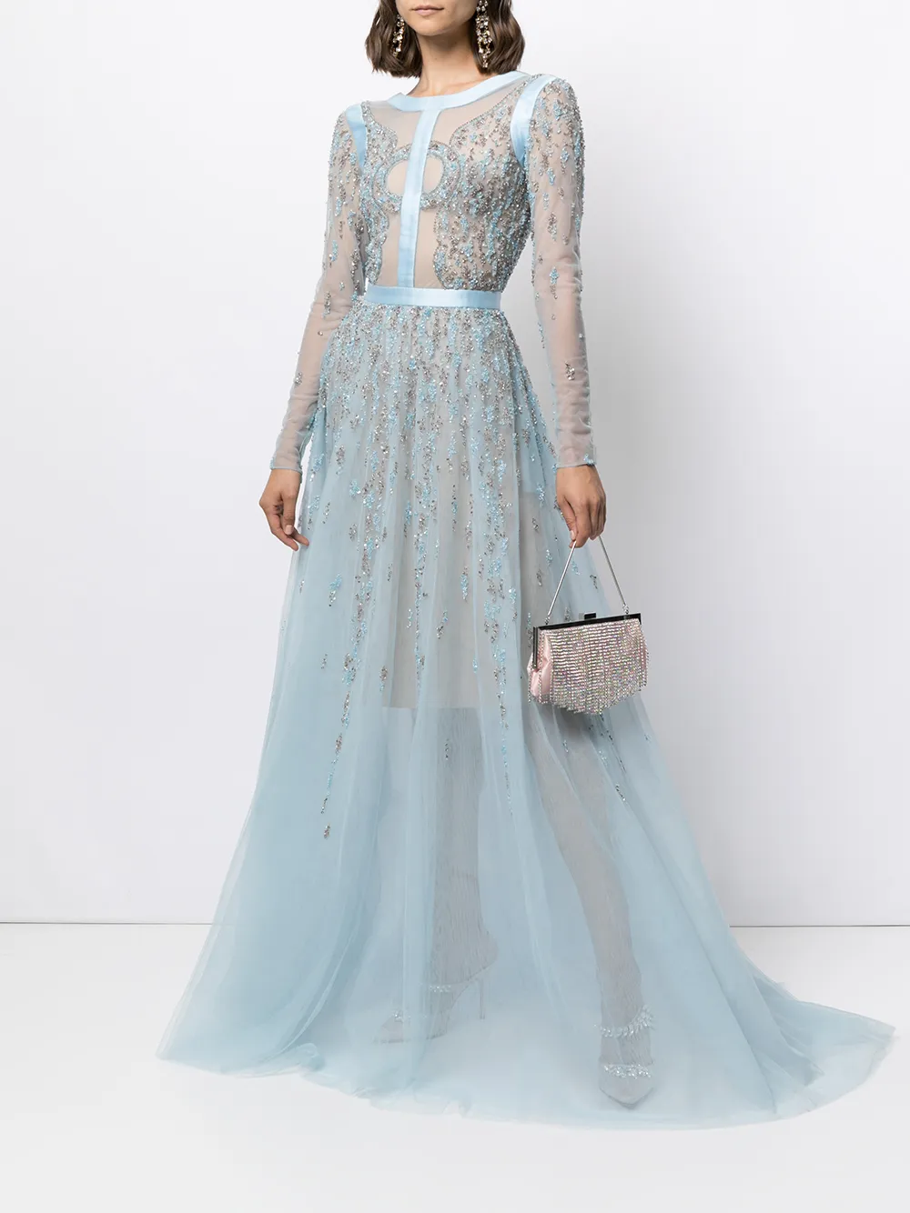 Saiid Kobeisy Maxi-jurk met kralen - Blauw