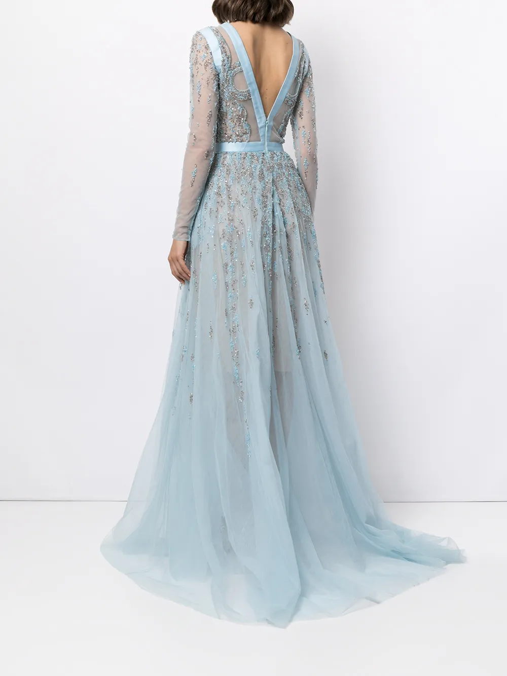 фото Saiid kobeisy платье макси из тюля с бисером