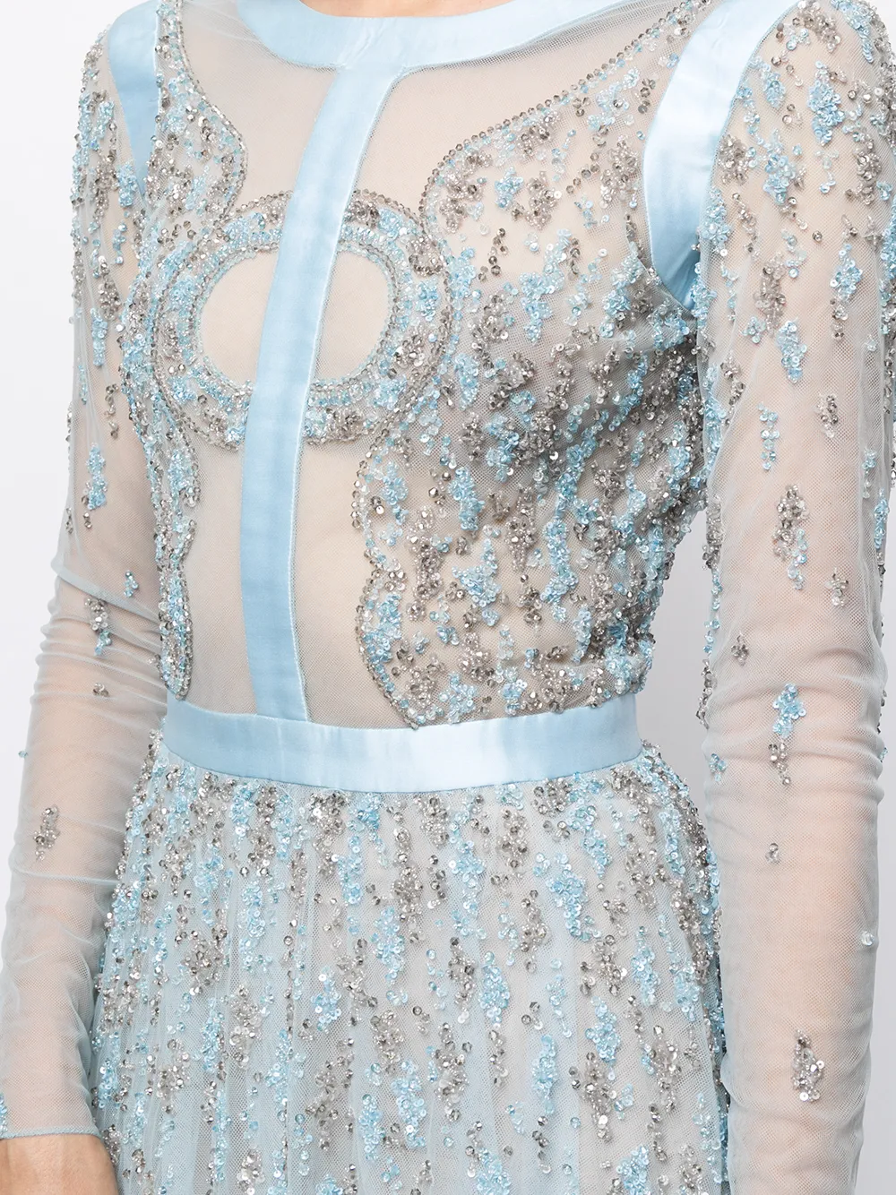 фото Saiid kobeisy платье макси из тюля с бисером