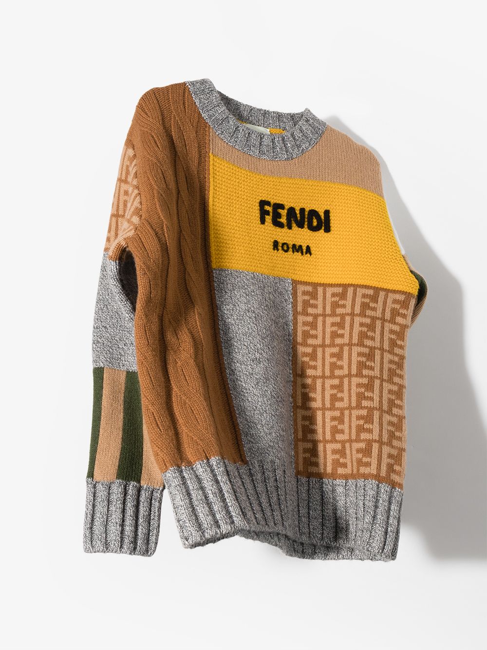 фото Fendi kids джемпер с круглым вырезом и логотипом ff