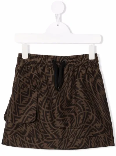 FF Vertigo-print drawstring skirt 