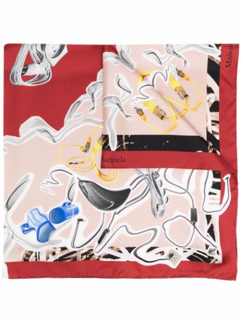 Maison Margiela abstract-print silk scarf Women