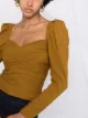 Self-Portrait draped sweetheart-neck blouse