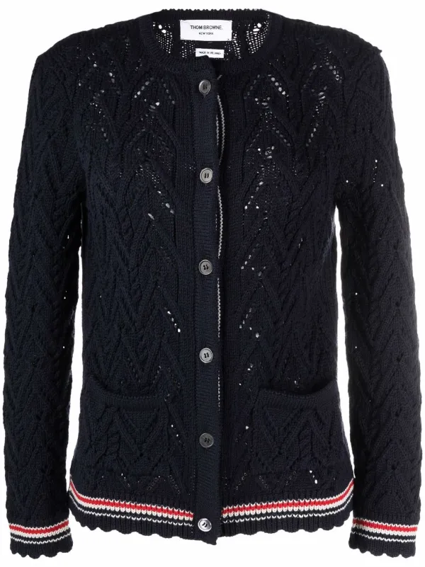 pointelle knit cardigan