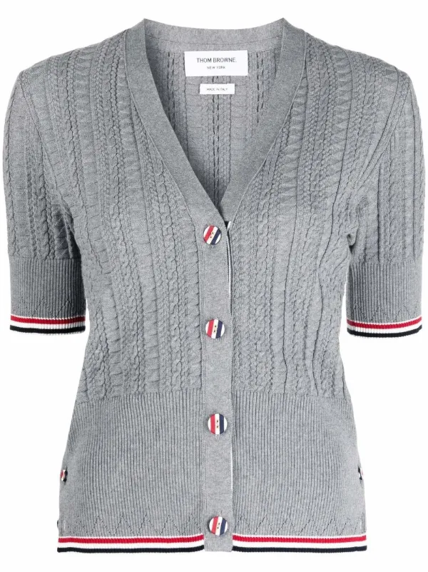 knit short sleeve cardigan