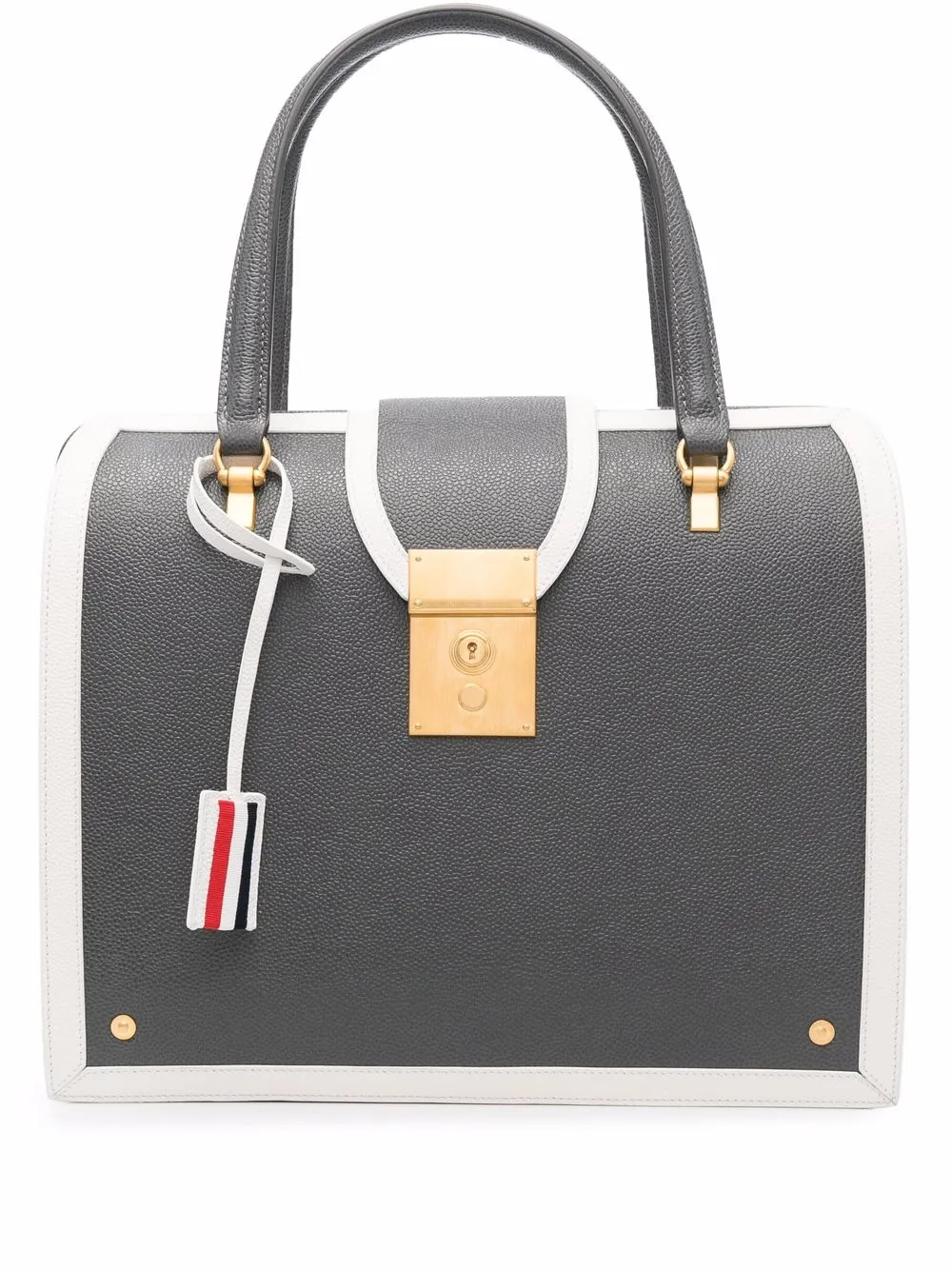 

Thom Browne Mrs. Thom contrast-trim tote - Grey