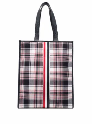 Red plaid new arrivals tote bag