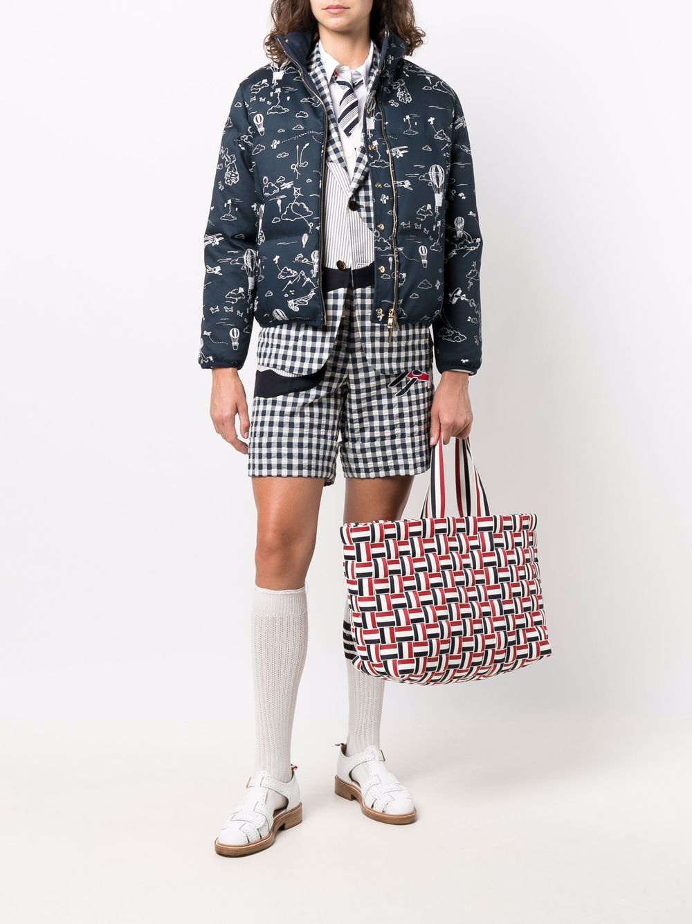 фото Thom browne сумка-тоут с полосками rwb