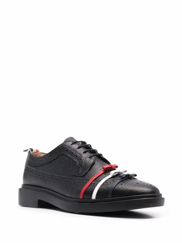 Thom Browne three bow Longwing Brogues Black FARFETCH EG