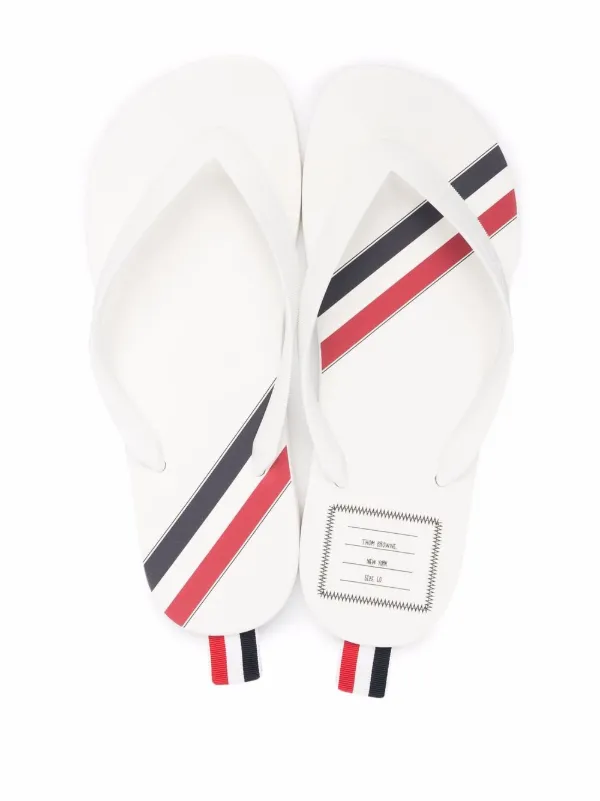 Thom Browne RWB-stripe Flip Flops - White