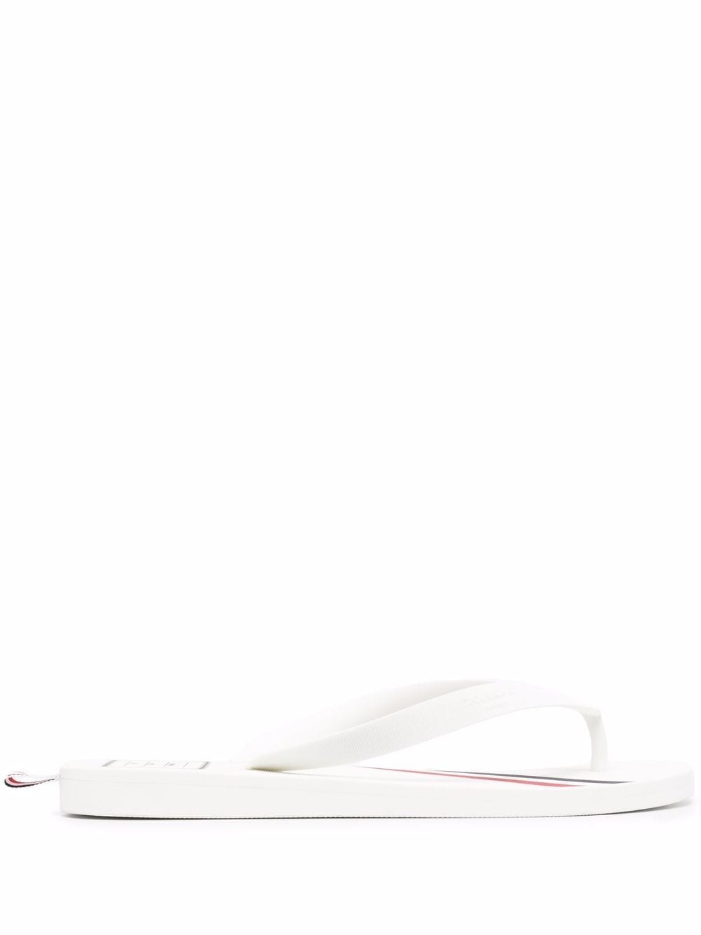 

Thom Browne RWB-stripe flip flops - White