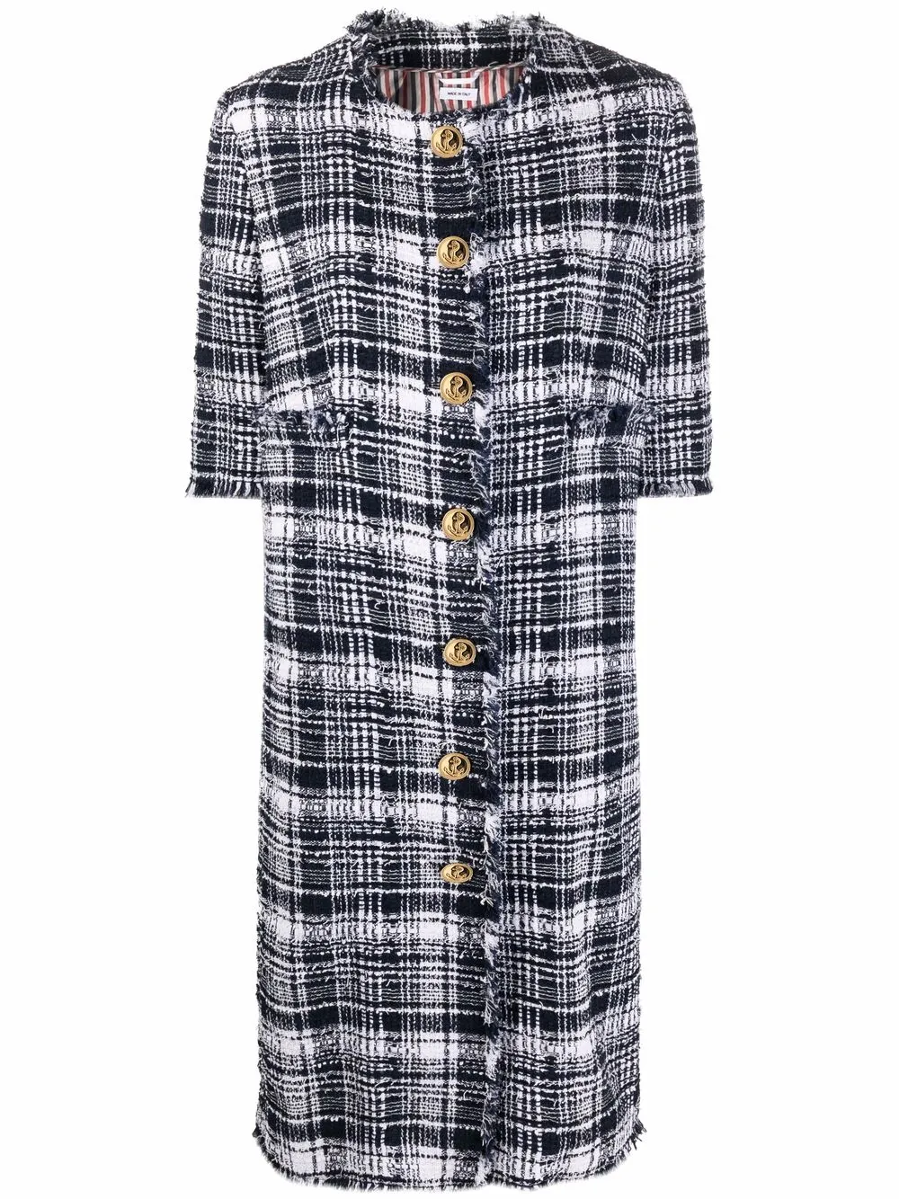 

Thom Browne short-sleeve tweed coat - Blue