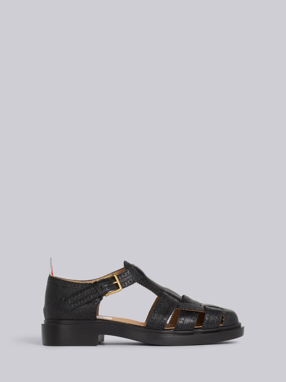 Thom Browne Brogue-detail Fisherman Sandals In Black
