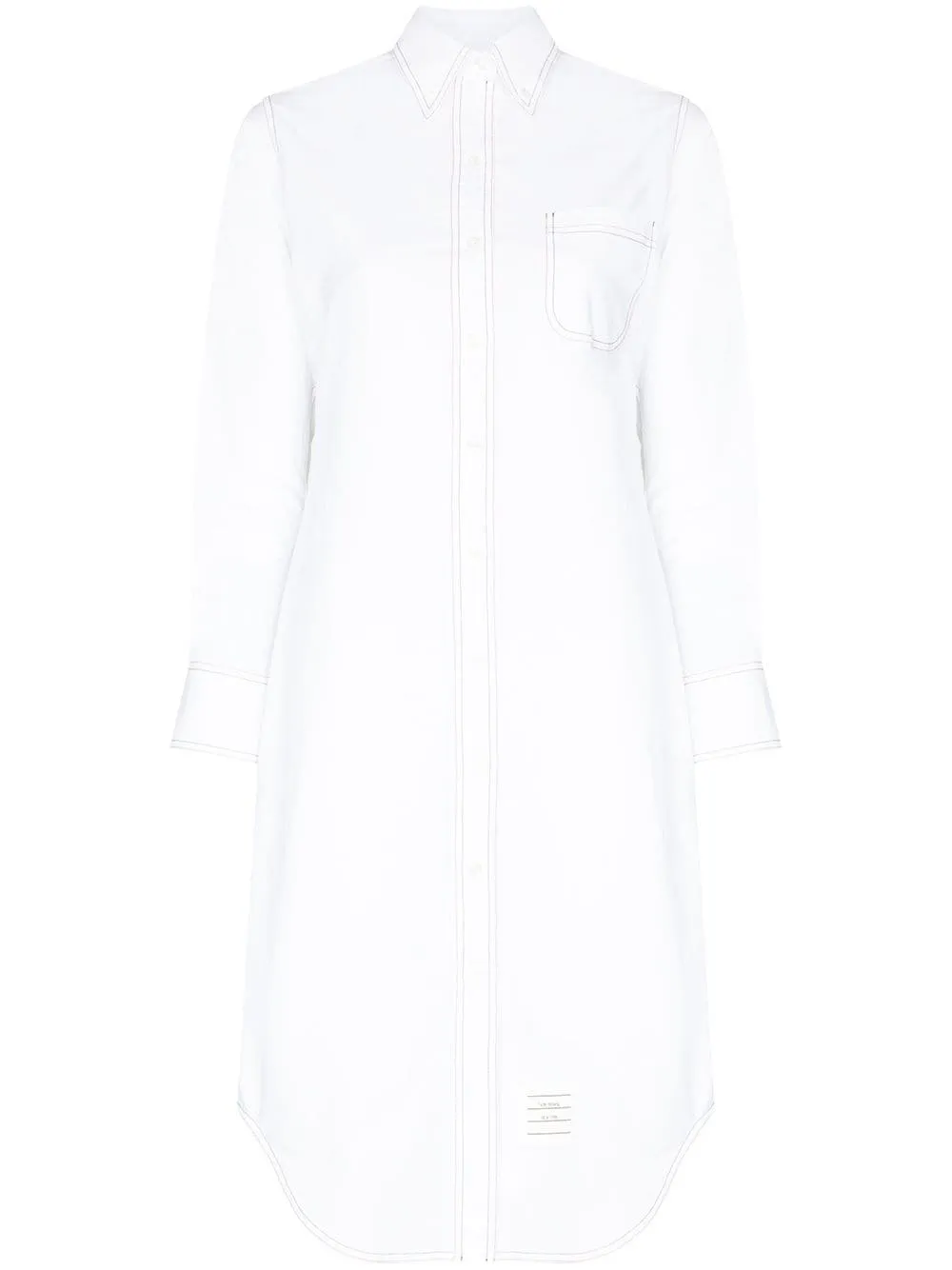 

Thom Browne contrast stitching mini shirt dress - White