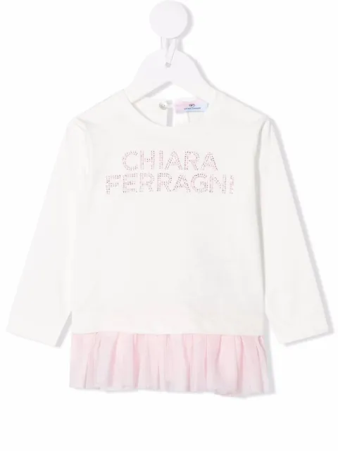 Chiara Ferragni Kids كنزة مزينة بشعار الماركة