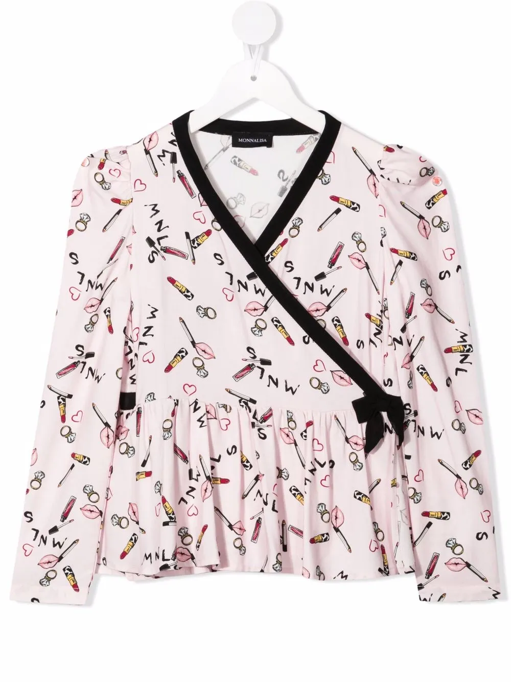 

Monnalisa blusa con logo estampado - Rosado