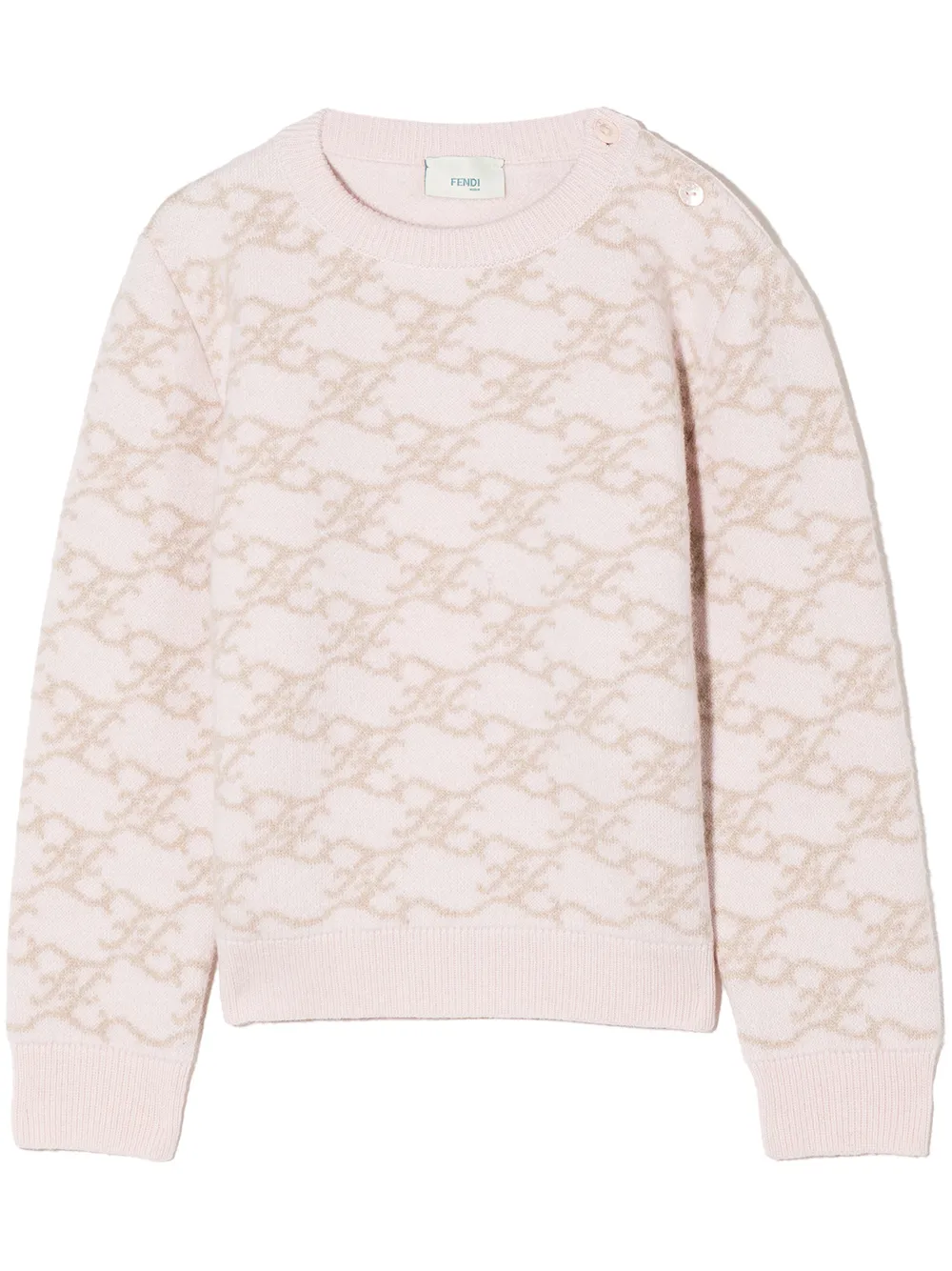 

Fendi Kids Karligraphy-pattern jumper - Pink