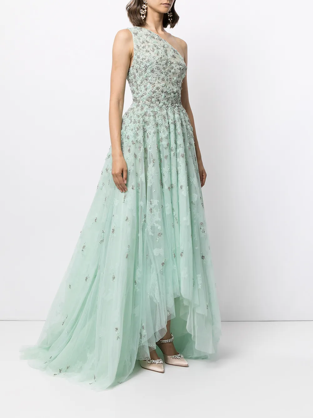 фото Saiid kobeisy платье из тюля на одно плечо