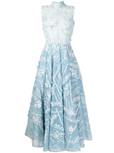 Saiid Kobeisy floral-embroidered maxi dress