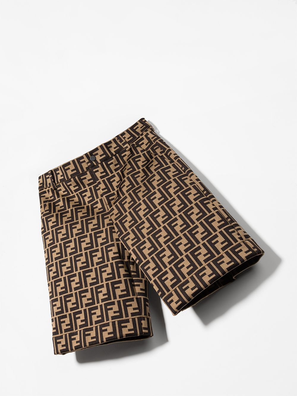 Shop Fendi Ff-motif Shorts In 褐色