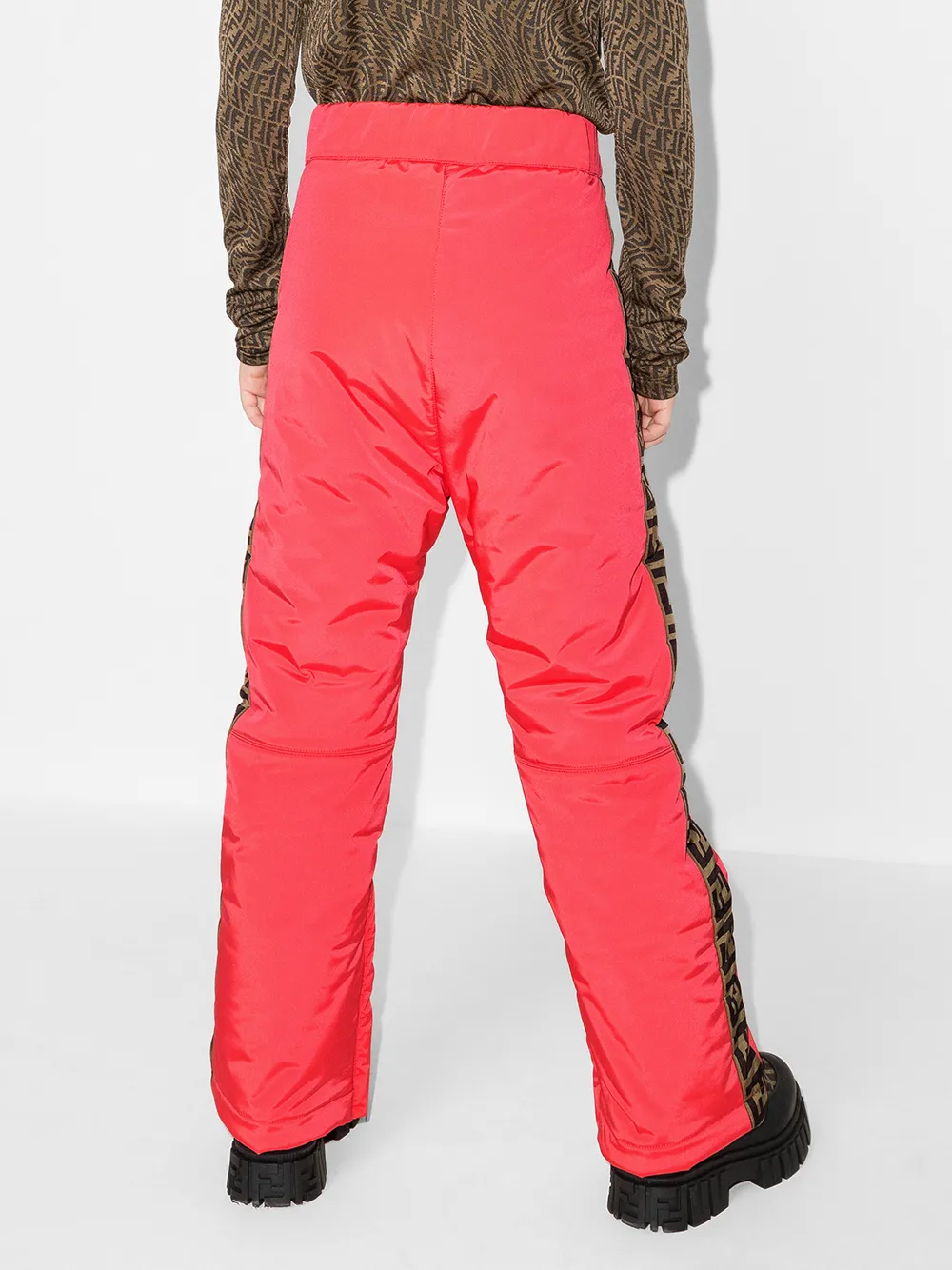 фото Fendi kids брюки прямого кроя с логотипом ff