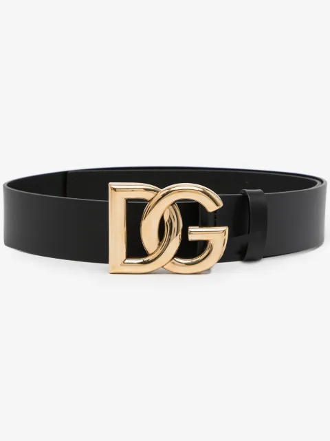 Dolce & Gabbana logo-plaque leather belt